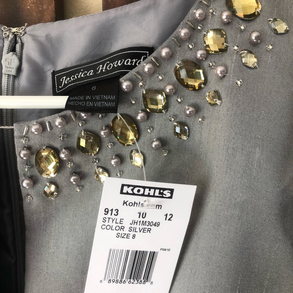 πHost Pickπ NWT Jessica Howard Silver Dress - Picture 3 of 7